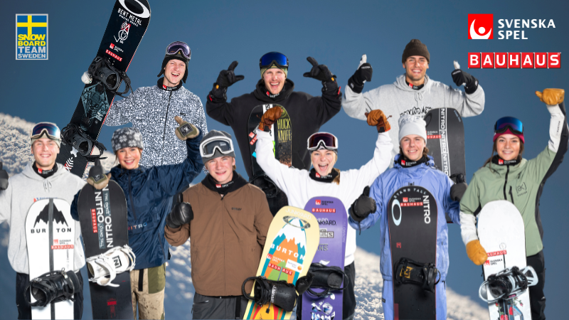 Snowboardlandslaget 2024/2025. Foto: Daniel Bernstål. 