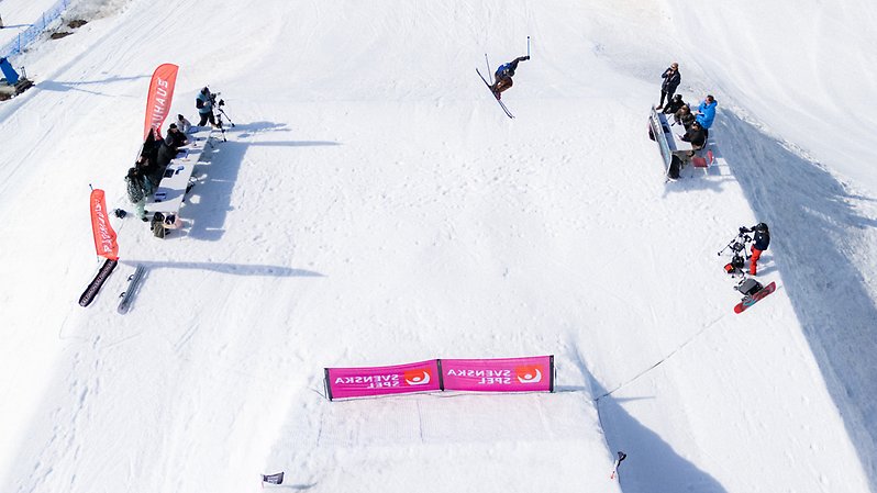 Estrid Fahlén under SM i big air. Foto: Daniel Bernstål.