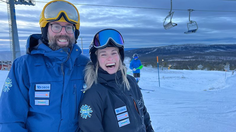 Fredrik Blank och Susanne Ripa under utbildningshelgen i Idre Fjäll i början av säsongen. Foto: SSF.